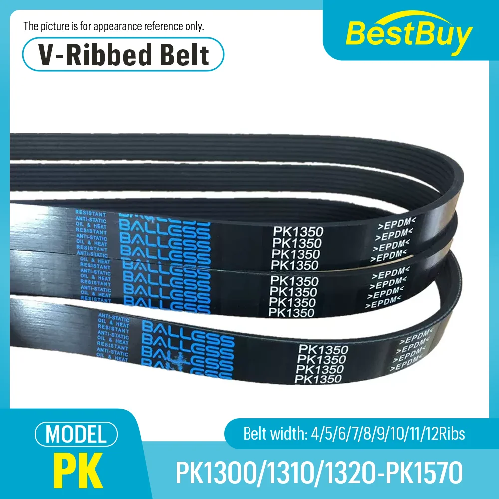 Industrial Transmission Free Shipping PK Multi-Wedge Belt 4-12 Ribs Closed-Loop Suitable for PK1300-PK1570