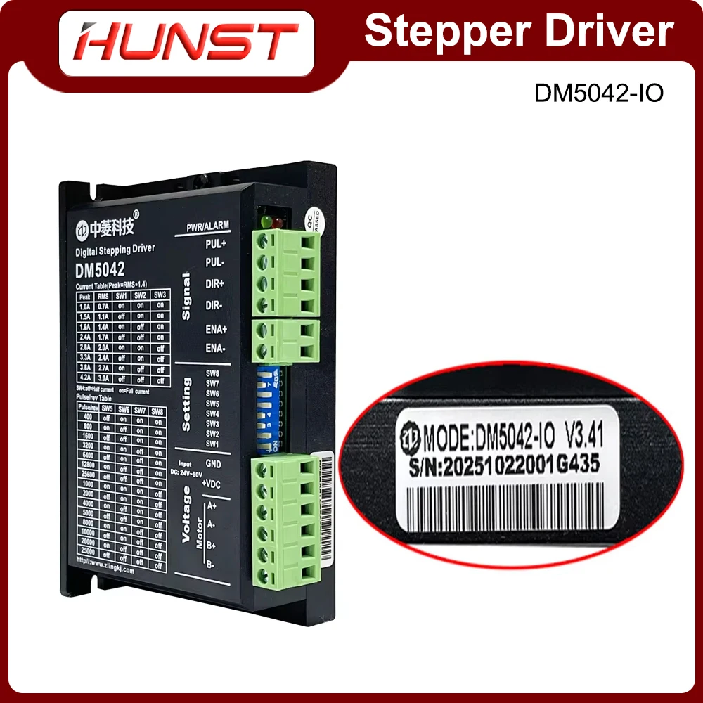 HUNST DM5042 وDM5042-IO سائقي منظم سرعة محرك متدرج ثنائي الطور مناسب للمحركات