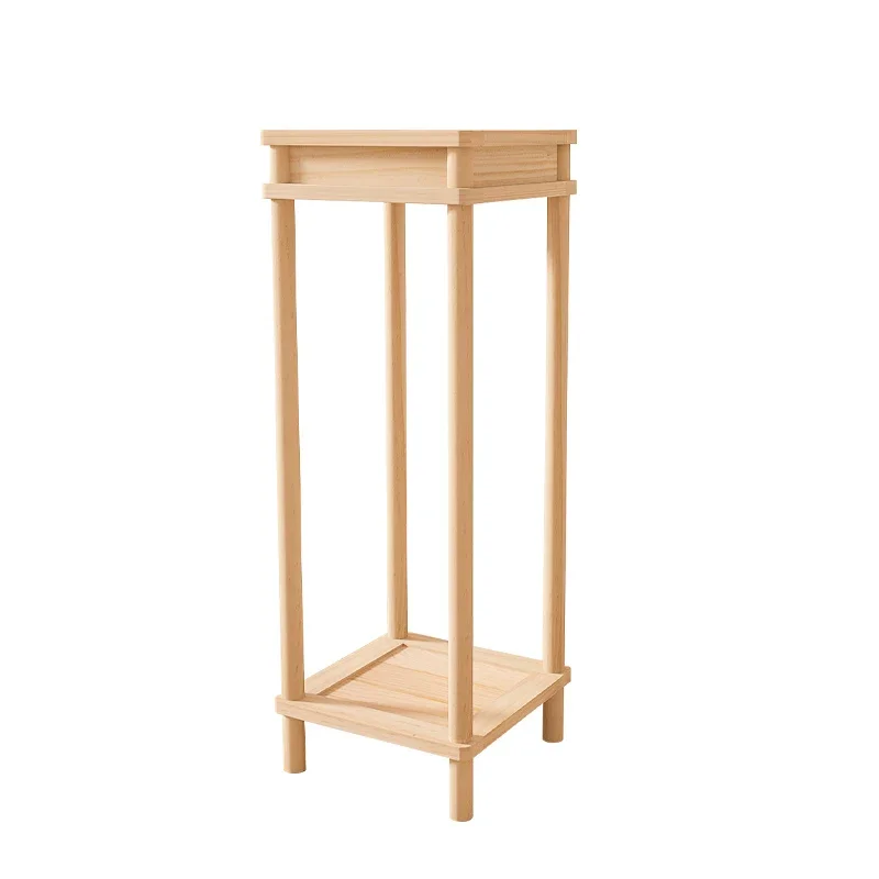 

High flower stand solid wood new Chinese living room floor-to-ceiling log rack