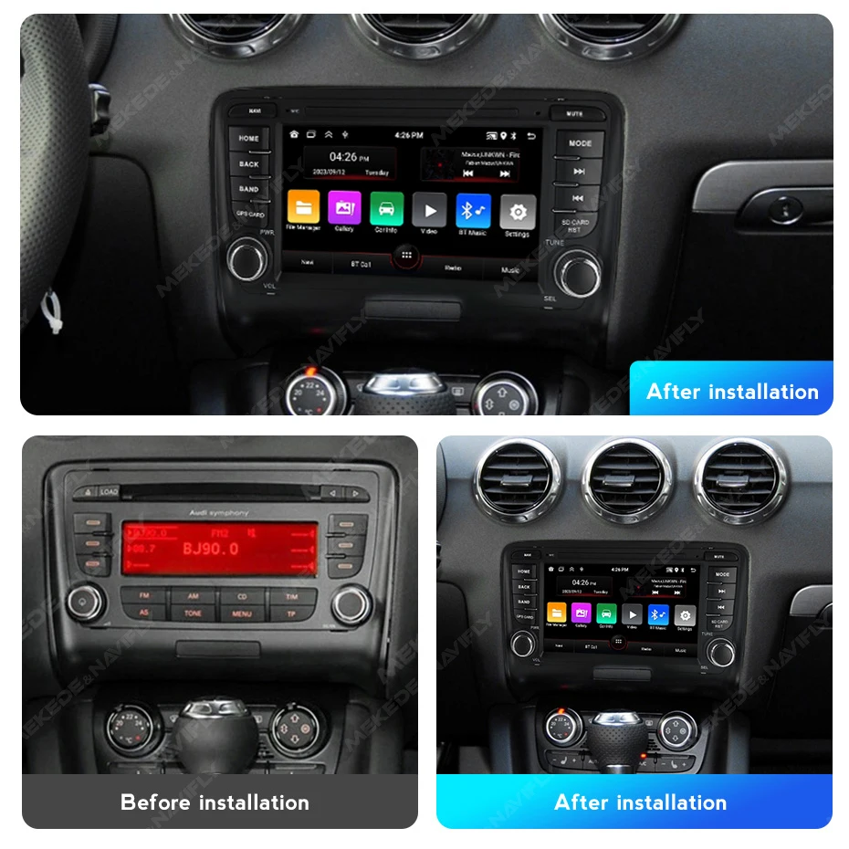 Lecteur stéréo sans fil Carplay pour Audi, Android 13 Auto, 2 Din, BT, unité principale, limitation de voiture automobile, TT MK2, 8J, 2006-2014 poste radio voiture bluetooth autoradio android GPS WIFI