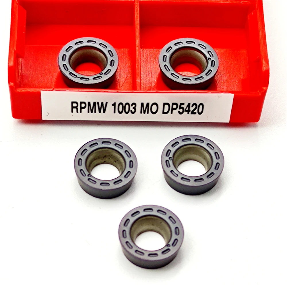 كربيد إدراج RPMW1003 DP5320 DP5420 CNC مخرطة القاطع شفرات للصلب الحديد عالية السرعة أدوات الطحن RPMW 1003 MO DP 5320 5420