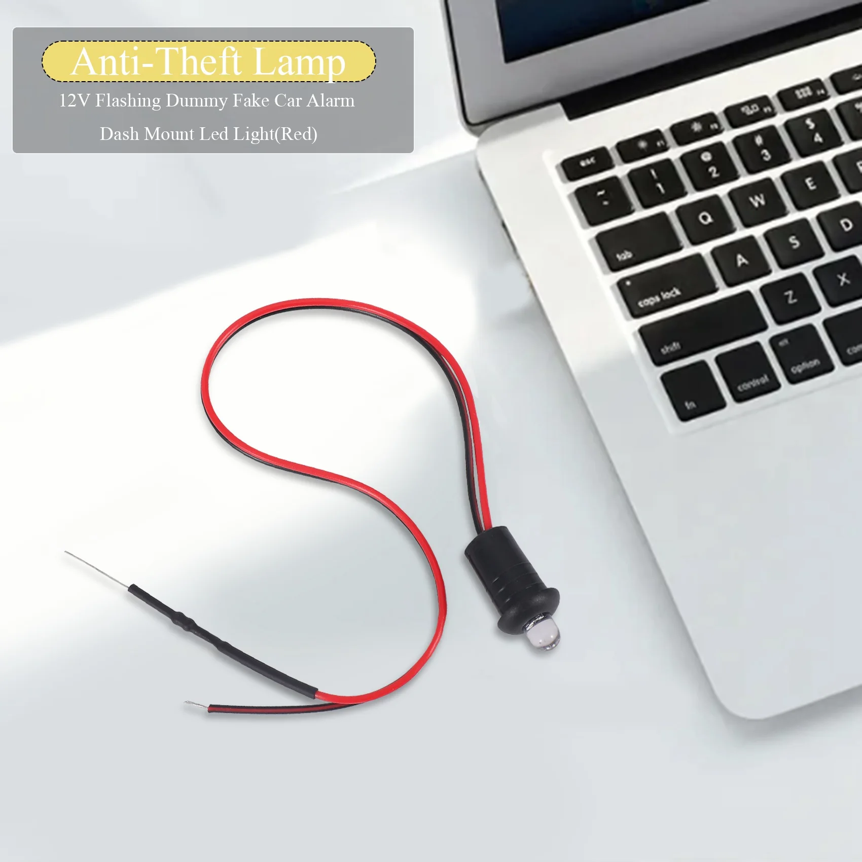 ชิปไฟ LED ติดรถยนต์เตือนภัยปลอมแบบกระพริบได้12V (สีแดง)