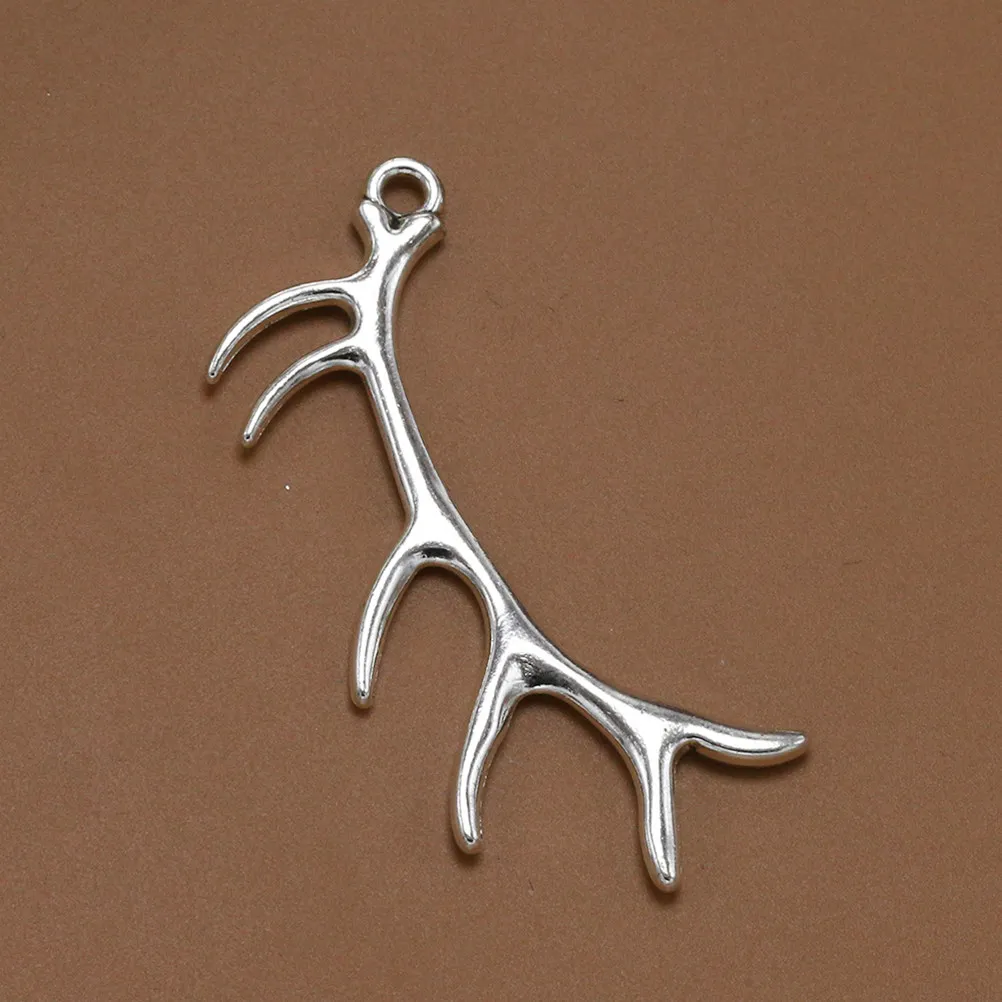 10Pcs Jewelry Accessories For Pendants For Necklace Jewelry Maker Alloy Deer Antler Charm Bracelet Gift