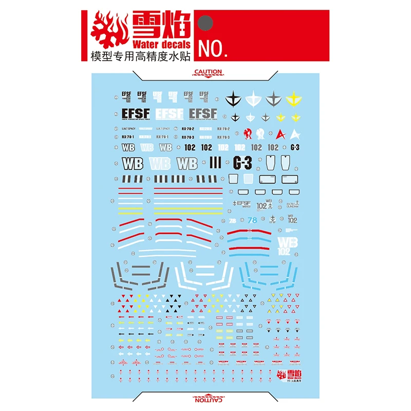 Model Decals Water Slide Decals Tool For 1/144 EG RX-78-2 Official Version Sticker Models Toys Accessories