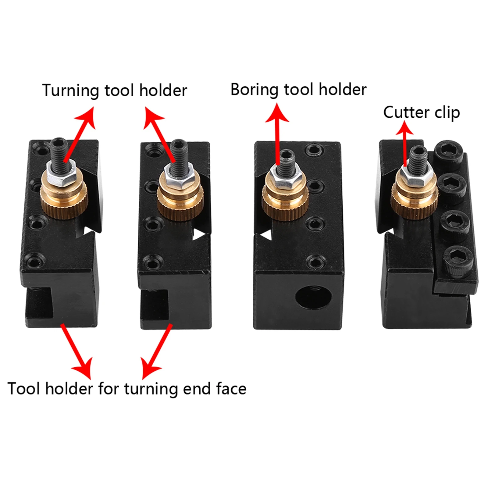 13Pcs/Set Aluminum Alloy Quick Change Mini Lathe Tool Post and Holder Kit For Cylindrical Turning Facing Cutting Knurling