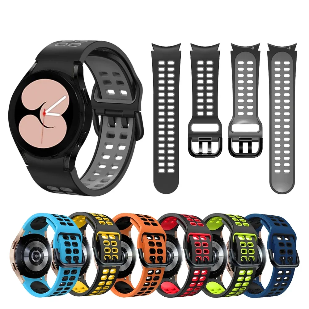 

Silicone Band for Samsung Galaxy Watch 5 Pro 4 Classic 46mm 42mm Replacement Sport Strap For watch4 44mm 40mm Correa Bracelet