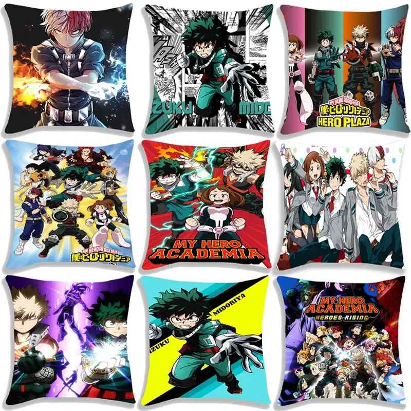 My Hero Academia Pillow Case Midoriya Izuku Deku Printed Pillow Cover No Pillow Core Soft Pillowcase Sofa Pillowcover Xmas Gifts