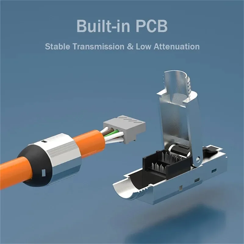 RJ45 Connector Cat7 6A CAT6 Ethernet Plug Toolless Cat 7 6 Cat6A Terminal Shielded Metal Boot For 22 23 24 AWG Networking Cable