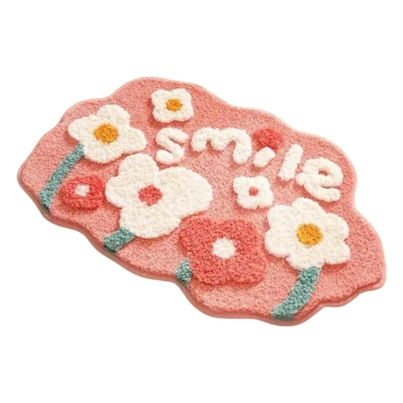 X22D Flower Carpet Bedroom Living Room Blanket Computer Chair Rocking Chair Floor Mats Simple Carpet Bedside Blanket