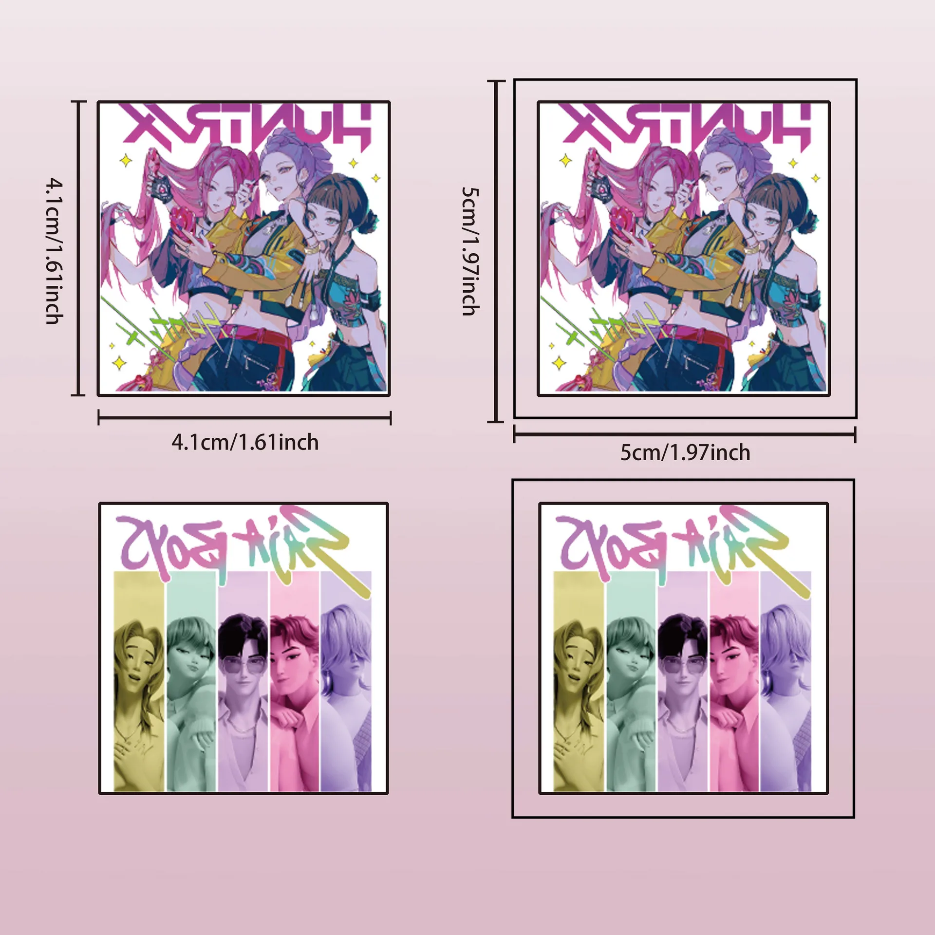 K-pop شيطان الصيادين HUNTR X المحارب رومي ميرا زوي جينو سيلين Kpop المؤقتة الوشم ملصق تزيين مقاوم للماء هدية حفلة #3