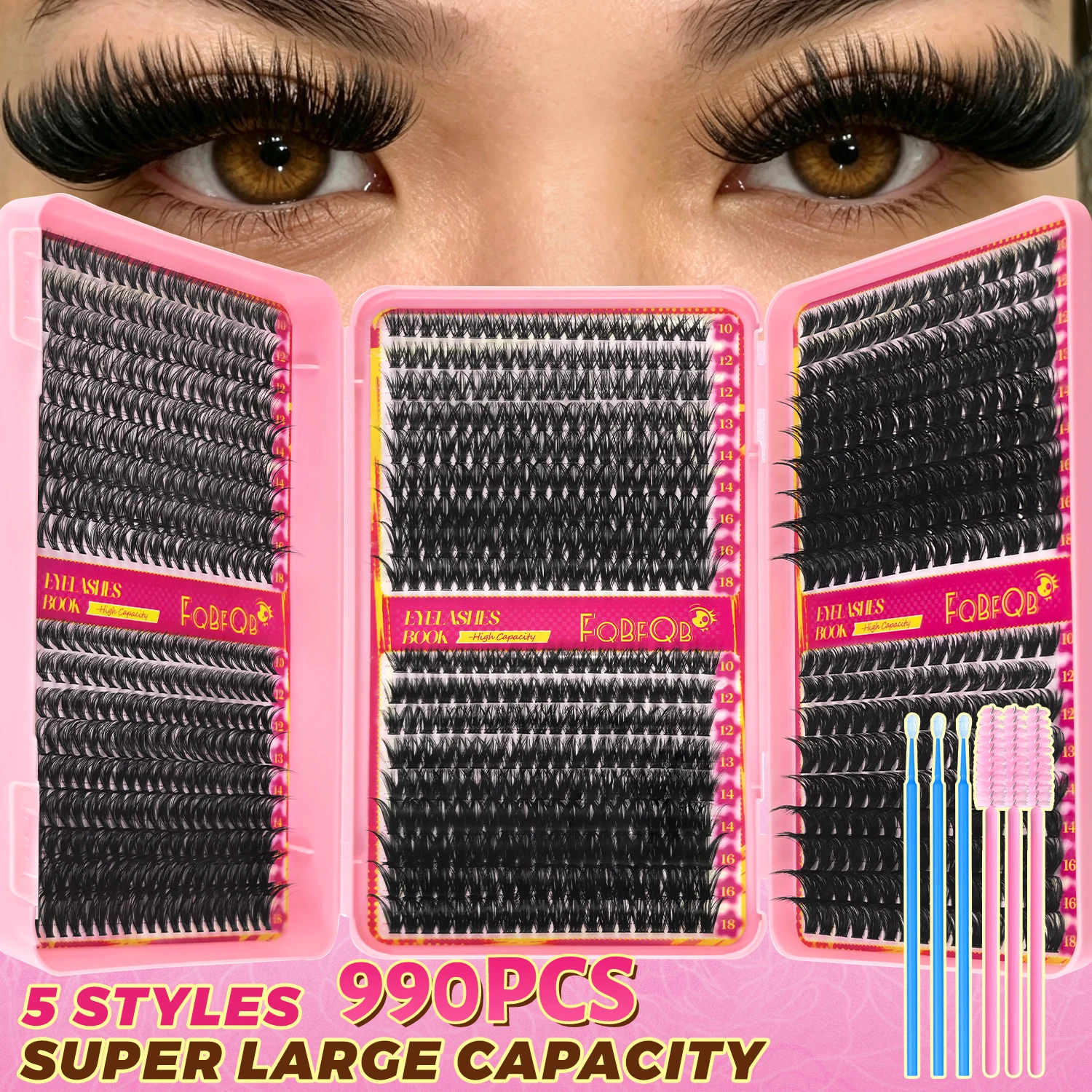 990 Pezzi 40D‑100D Ciglia Fint - Eyelash Extension Kits recensione e prezzo