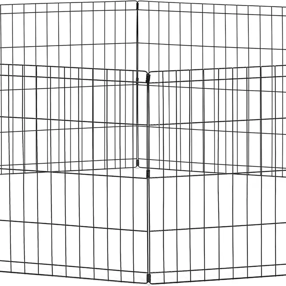 

Металлический манеж для собак на открытом воздухе, зона 16 кв. футов, высота 24, черный с электронным покрытием, без двери