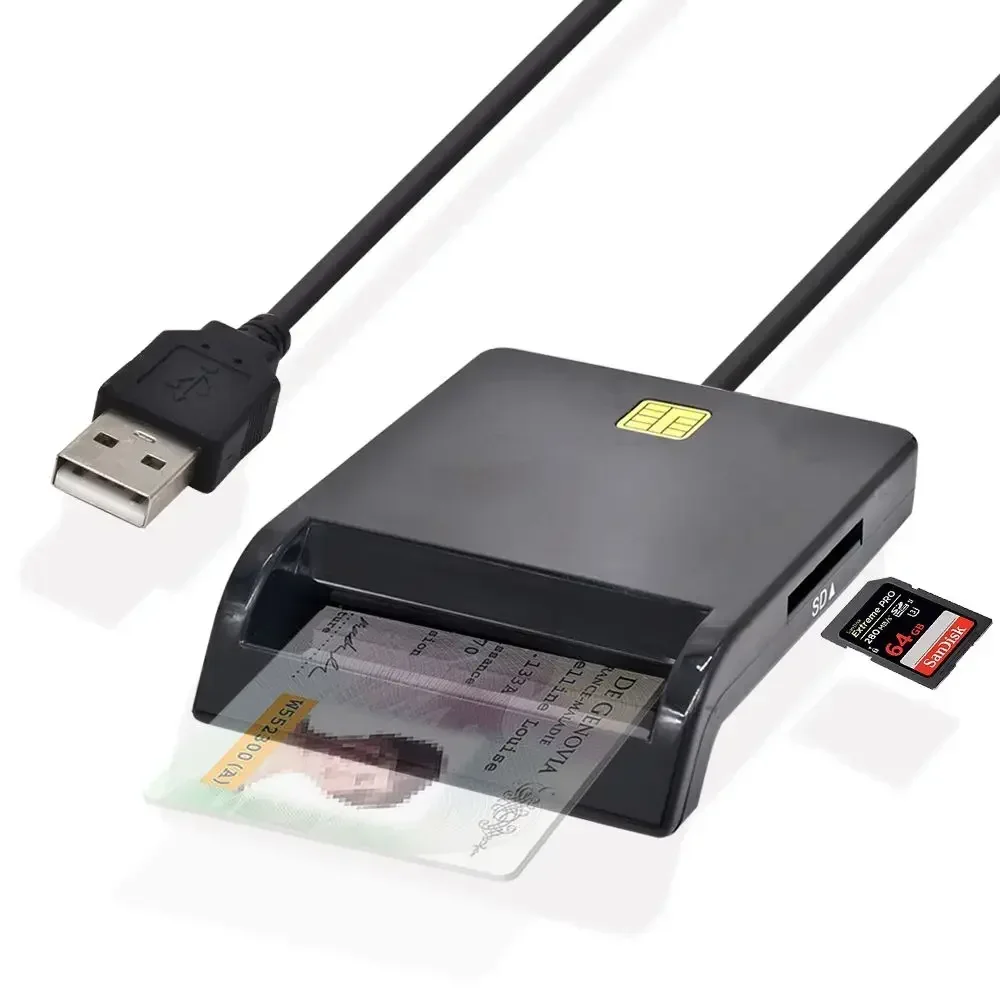 UTHAI X02 USB SIM قارئ البطاقات الذكية لبطاقة البنك IC/ID EMV SD TF MMC Cardreaders USB-CCID ISO 7816 لنظام التشغيل Windows 7 8 10 Linux OS