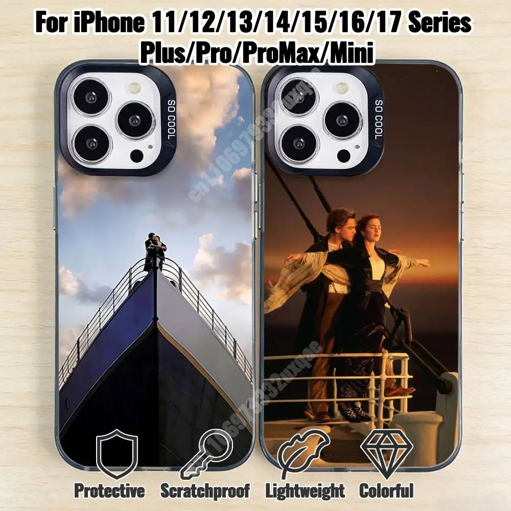 

Titanic Movie Jack Rose Phone Case for iPhone 17 16 15 14 13 12 11 Pro Plus Max Mini X XS Silicone Hard Cover