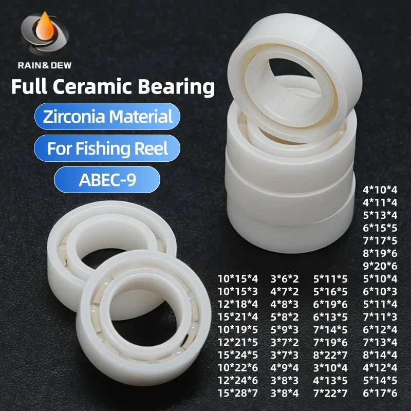 1Pcs 4x7x2.5 MR74 Full Ceramic Bearing  ABEC-9 Full Ceramic ZrO2 Ball Bearing MR85 MR95 MR105CE 623 683 693 608 6700 6701 6702CE