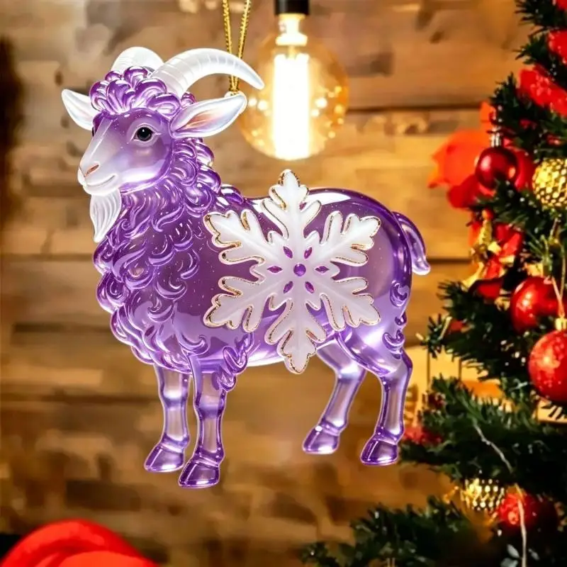 Acrylic Hanging Ornament Crystal Sheep Pendant For Wall Xmas Tree Decorations Party Supplies New Year Gifts