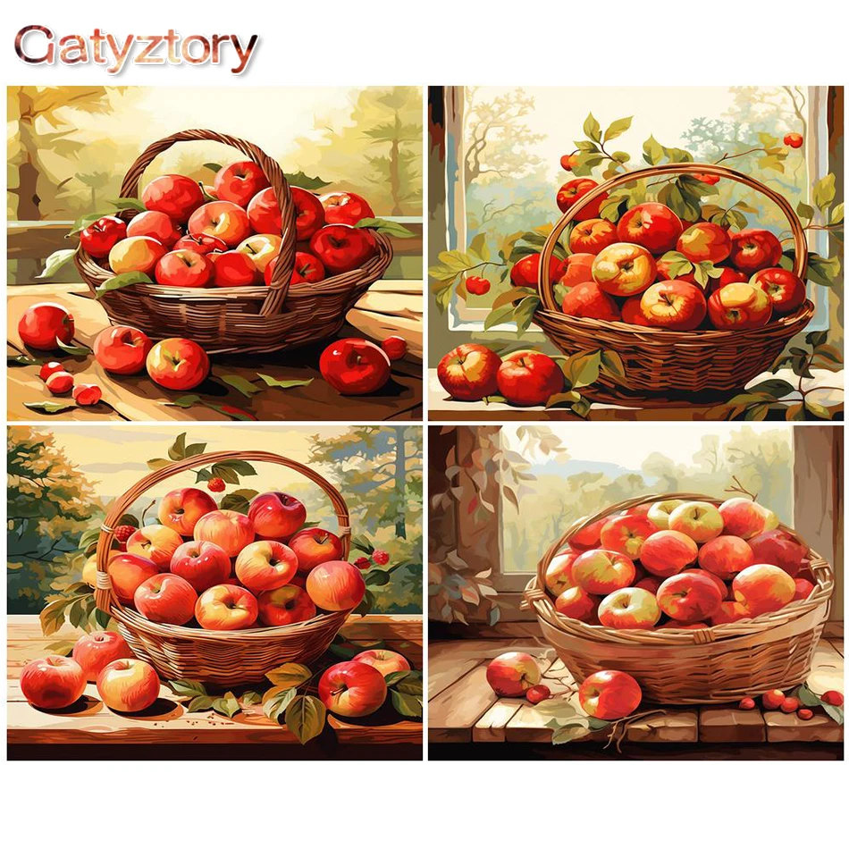 

GATYZTORY Painting By Numbers Fruit Pictures On Canvas With Frame DIY Kits For Adults HandPainted Coloring By Number Mordern Wal