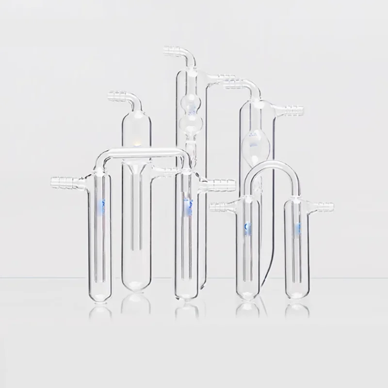 Glass bubbler anti-back-sucking oil bubbler laboratory bubble-type absorption bottle anti-back-sucking bubbler