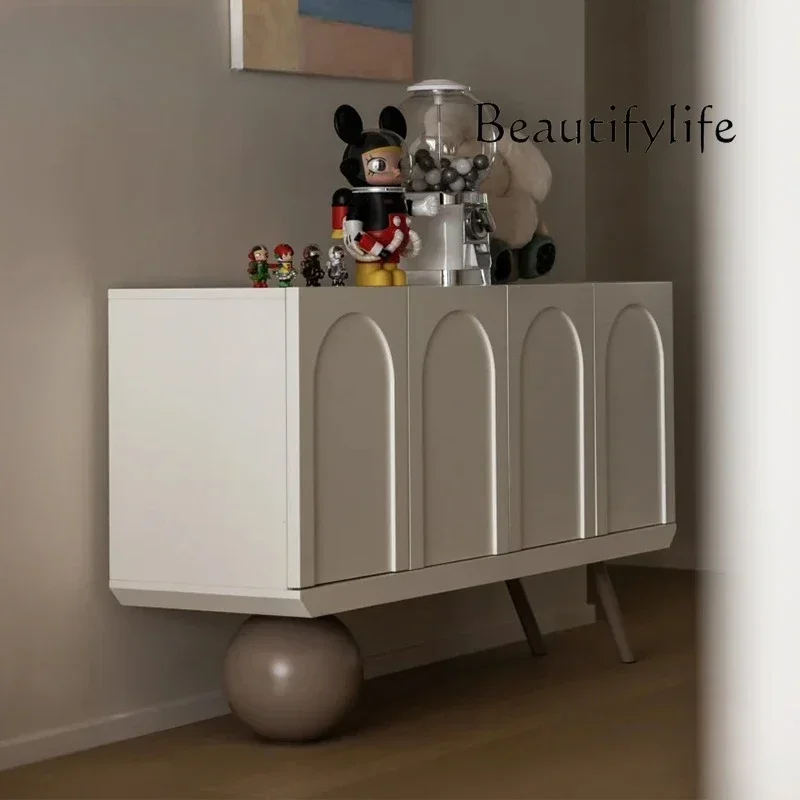 خزانة جانبية مصممة، طراز حديث، زخرفة طاولة ذات نهاية شريطية طويلة، إحساس عالي وأزياء #3