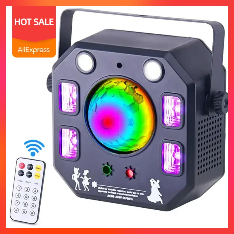 caleidoscopio magia led strobe light disco effect laser light full sky star flash bar de luz colorida lavagem 4in 1 01