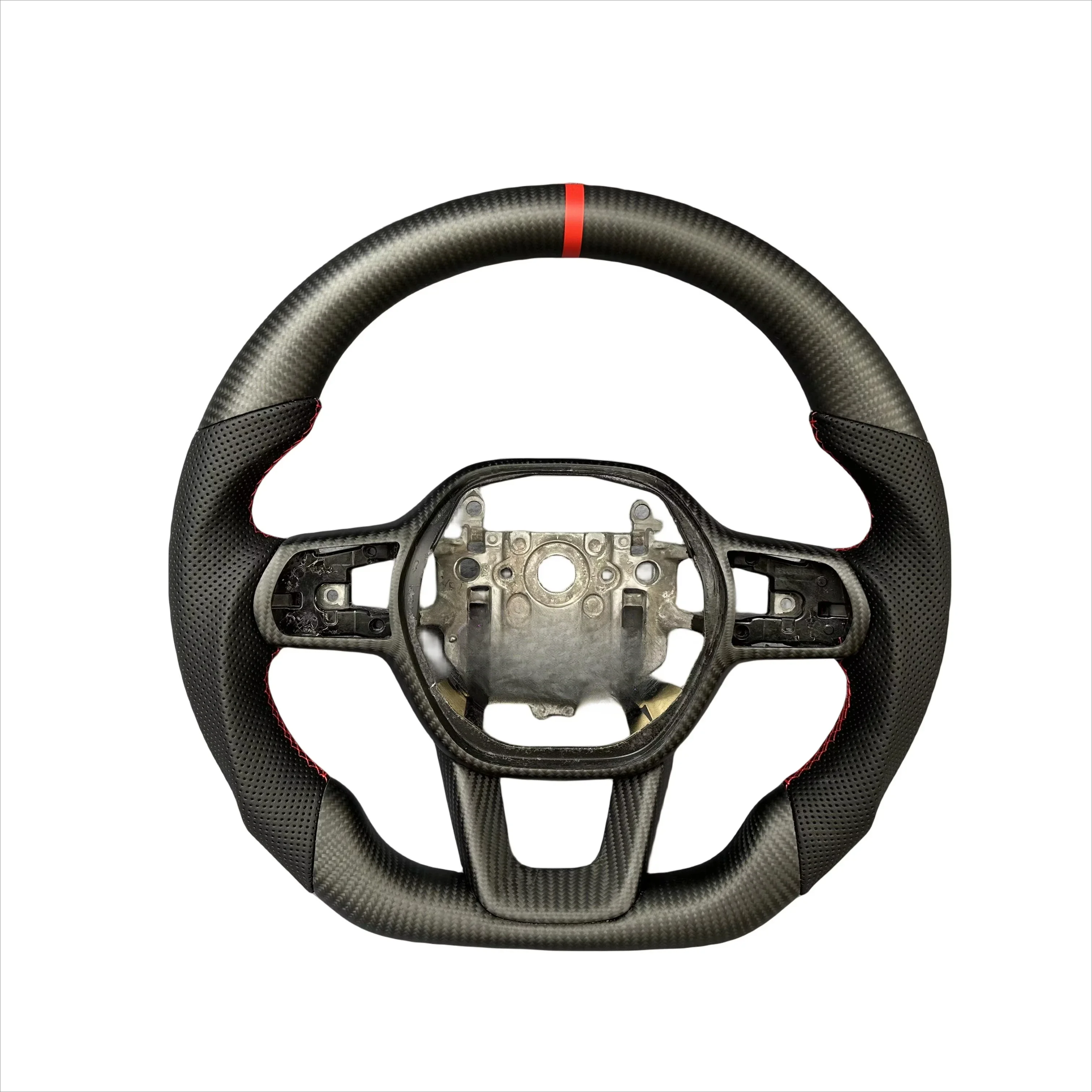 GM.Modi-Hub Real Carbon Fiber Car Steering Wheel For  11th gen Civic 2022 2023 2024 2025 Type R FL5 SI