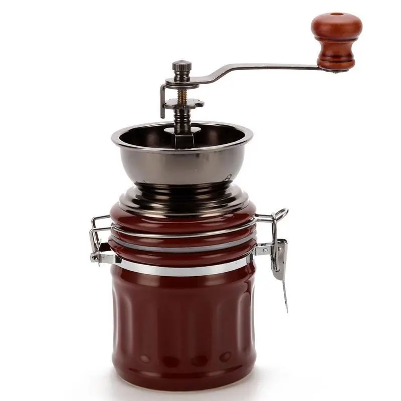 Portable Hand Coffee Grinder, Ceramic Burr Adjustable Manual Bean Mill for Home