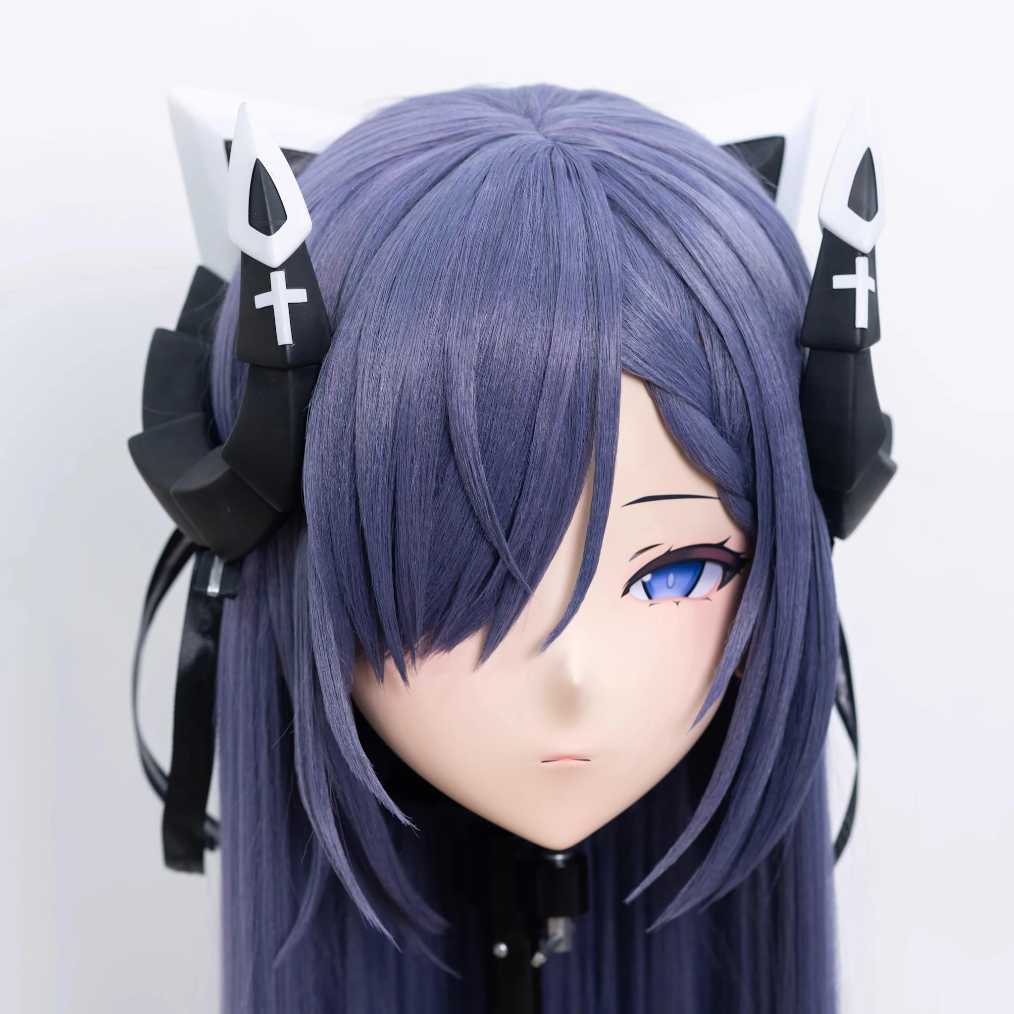 Aanpassen Karakter Crossdressing Hars Volledig Hoofd Met Slot Maskers Cosplay Japanse Anime Spel Rol Kigurumi Maskers