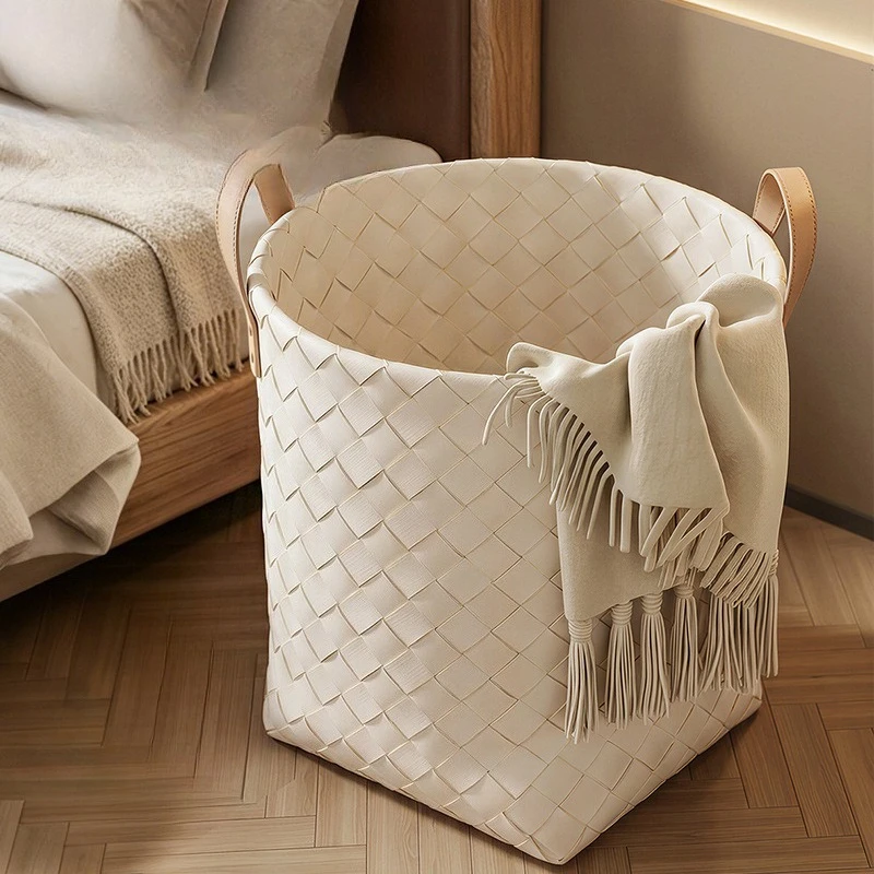Large Capacity Dirty Clothes Hamper Basket Imitation Wicker Weaving Laundry Basket Toy Snack Storage Home Laundry Basket