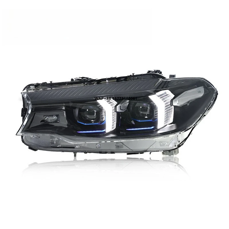 

1 Unit for 5 Series G30 Headlight Assembly Modification with Fang Shaped LED Daytime Running Lights and Turn Lens Lights