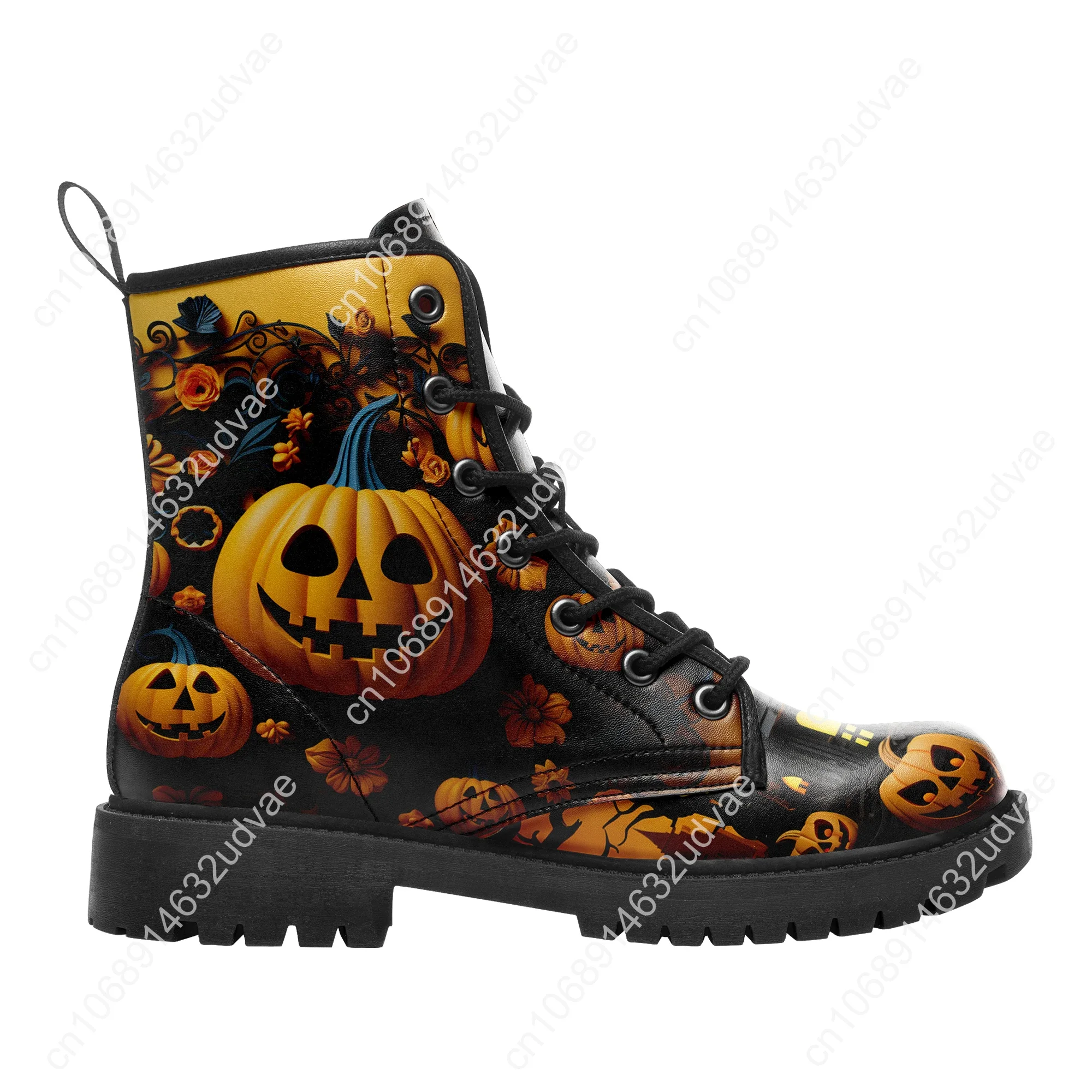 Dropshipping Imprimir bajo demanda Hombres Mujeres Botas con estampado personalizado Diseño de Halloween Botas altas