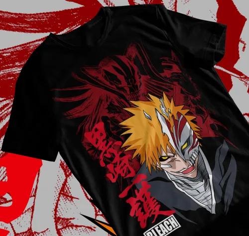 Bleach Ichigo Kurosaki Manga Strip Anime camiseta Unisex camiseta suave