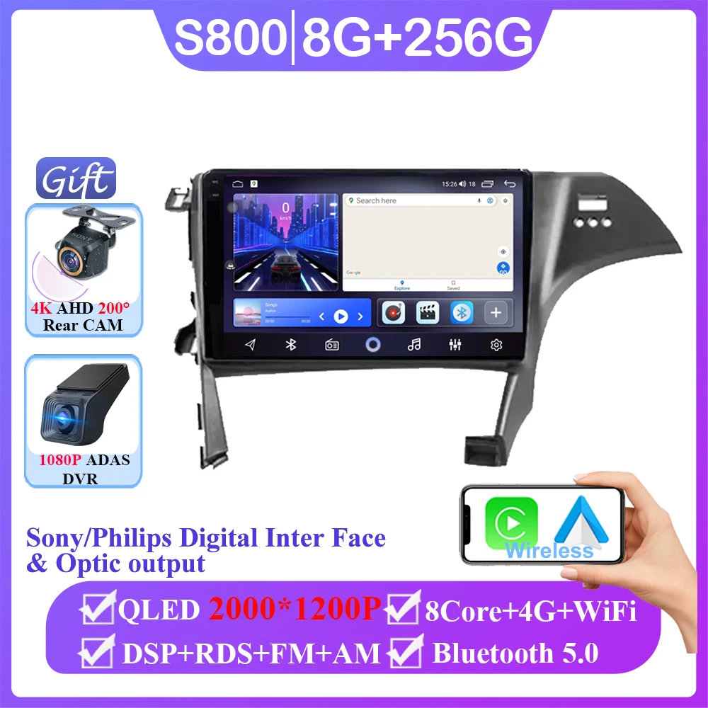 Android 16 voor Toyota Prius 3 XW30 2009 - 2015 Rechtsgestuurde auto autoradio scherm multimediaspeler navigatie GPS 2din DVD 5G