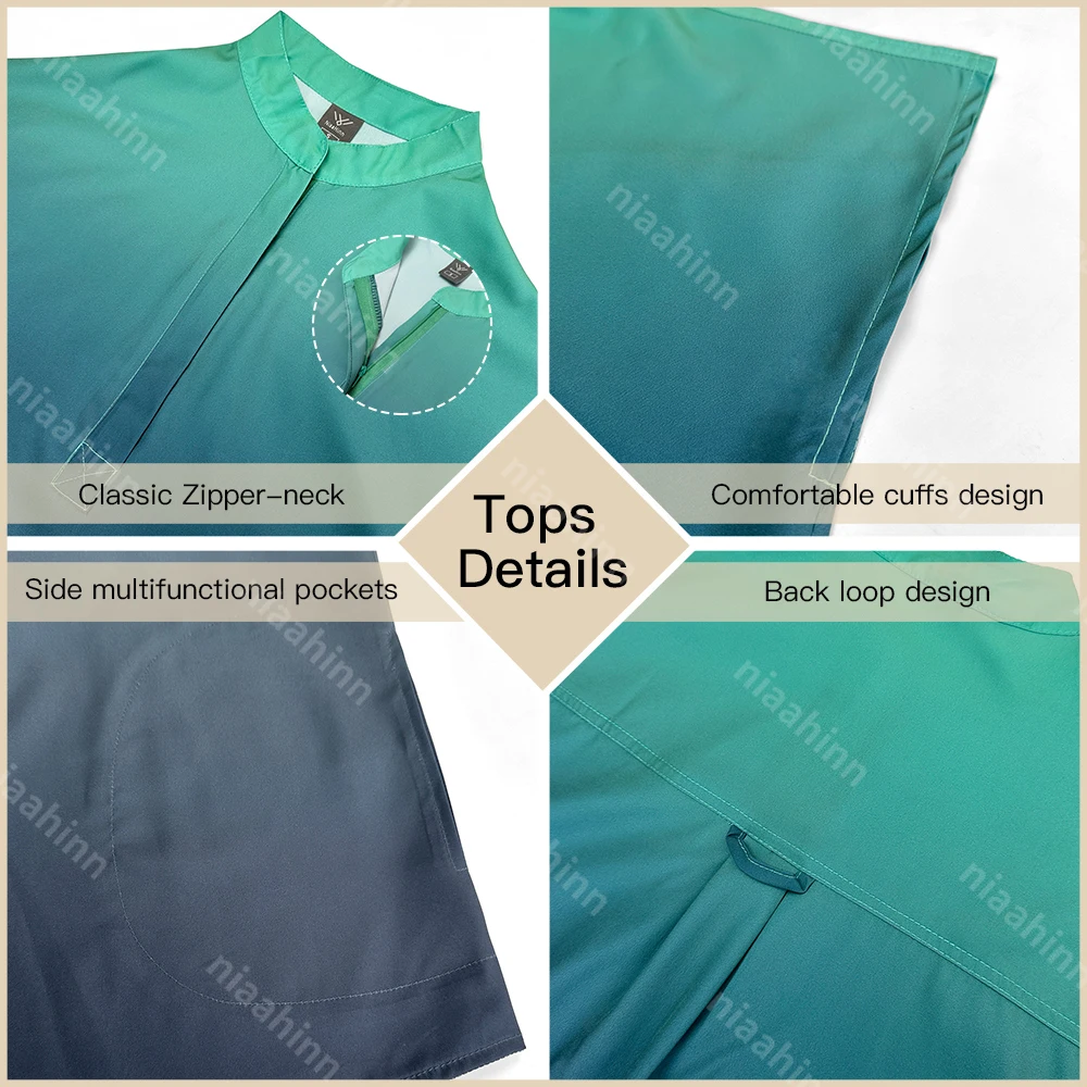 Kleurverloop Verpleegkundige Werkkleding Chirurgie Jogger Set Tops & Broek Arts Verpleging Uniformen Chirurgische Uniform Set Dierenarts Werkkleding