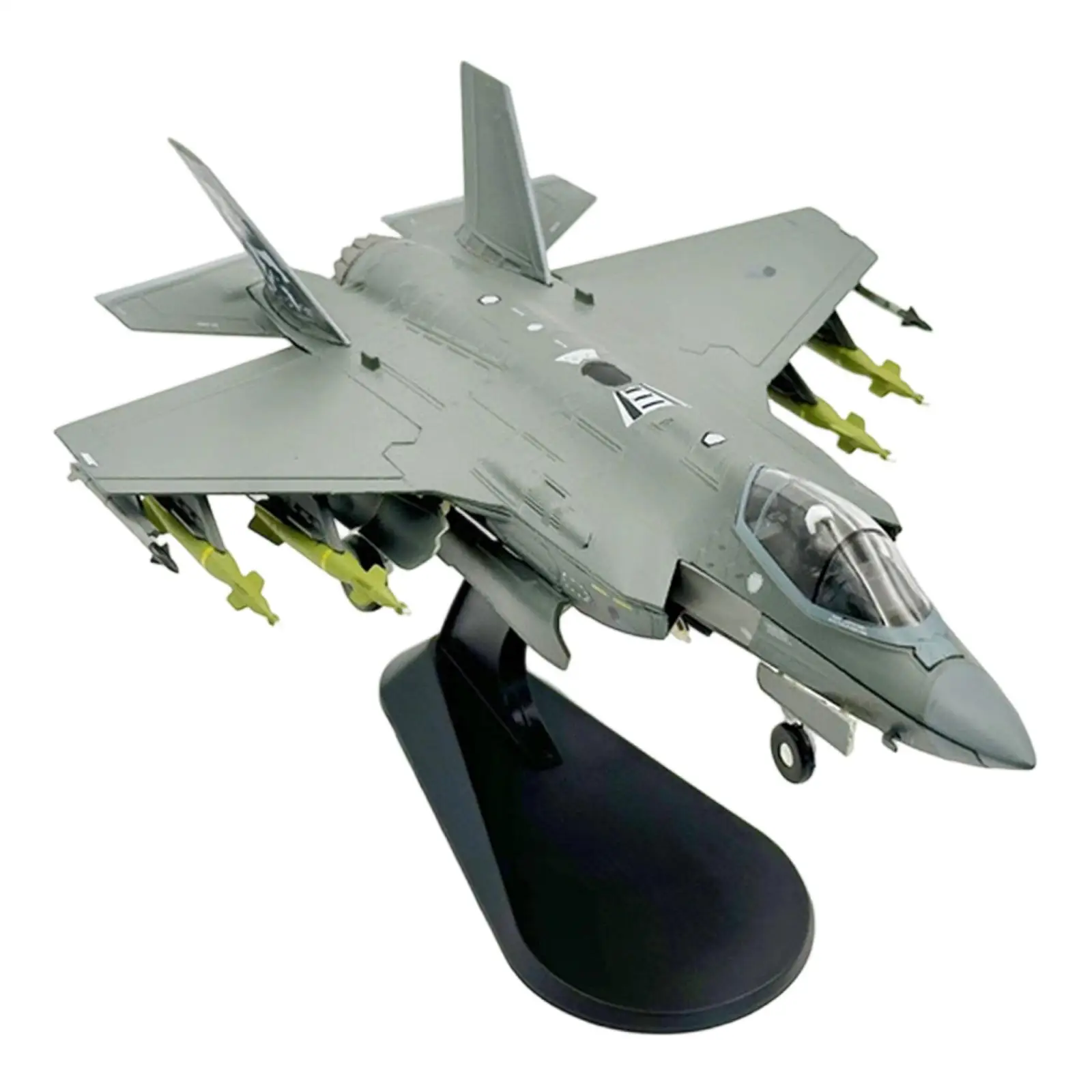 Simulation F-35A Model 1/72 Scale Alloy Miniature Desk Ornament with Stand for Aviation Collector Enthusiast