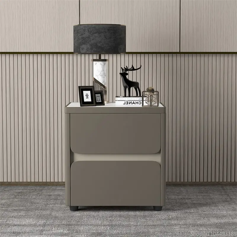 

Luxury Italian Nightstand - Minimalist Solid Wood Bedside Table with Storage, Modern Chic Design