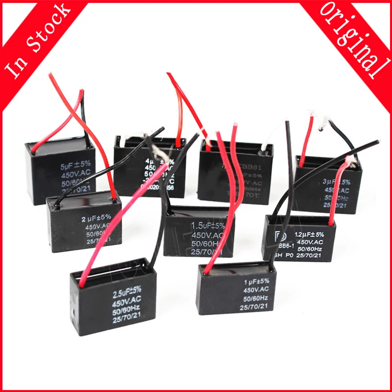 1pcs/lot CBB61 start capacitance AC Fan Capacitor 450V 1UF 1.2UF 1.5UF 2UF 2.5UF 3UF 3.5UF 4UF 4.5UF 5UF 6UF 7UF 8UF 10UF 12UF