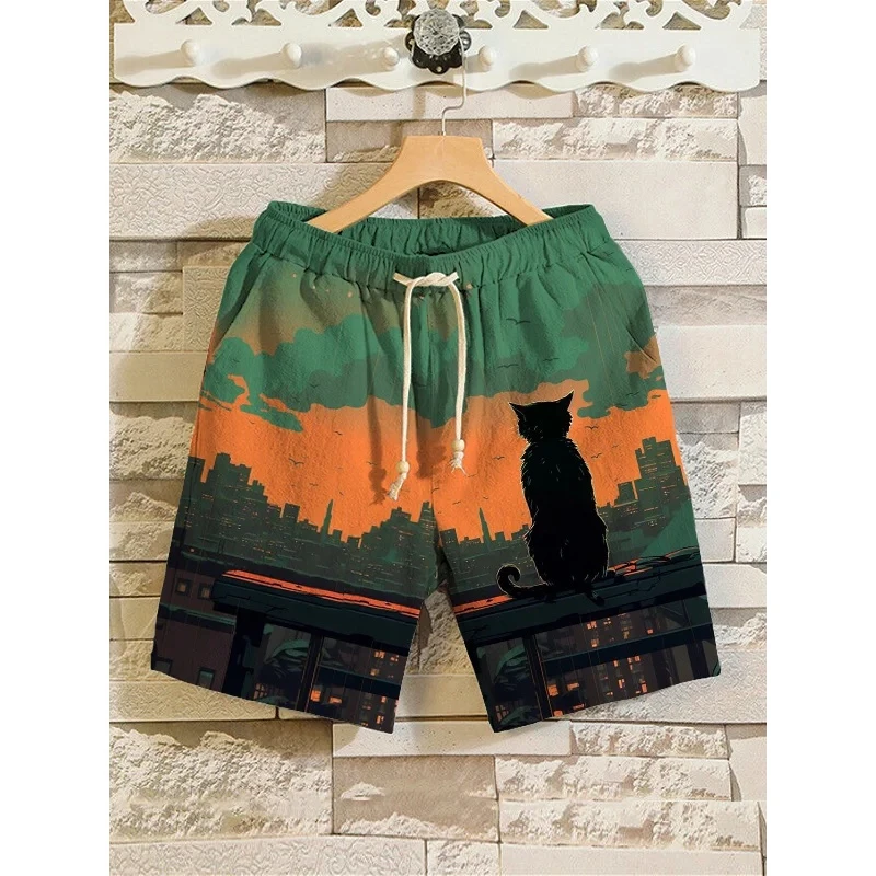 Moda japonesa ukiyo-e gráfico praia shorts tendência de verão streetwear 3d impresso calças curtas casuais grandes crianças troncos de natação