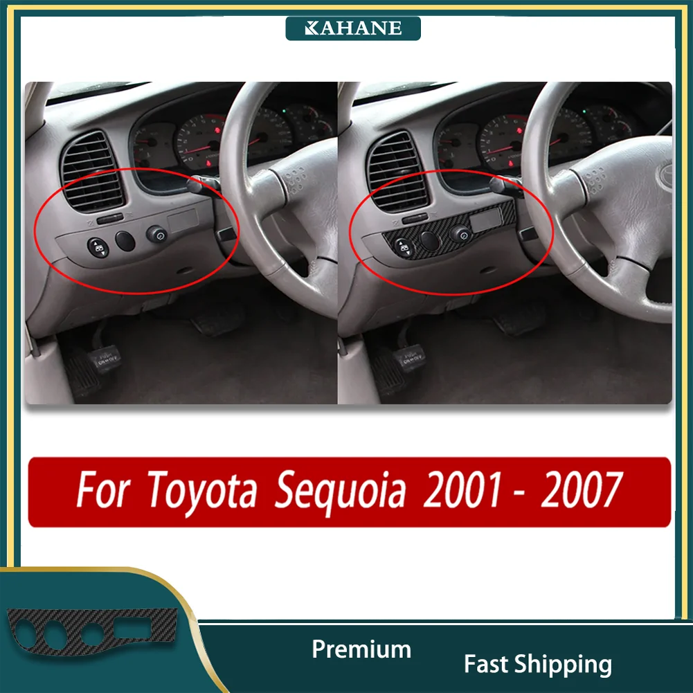 Easy-Install Carbon Fiber Stickers - Car Interior Upgrade for light control For Toyota Sequoia XK30 XK40 2001- 2007