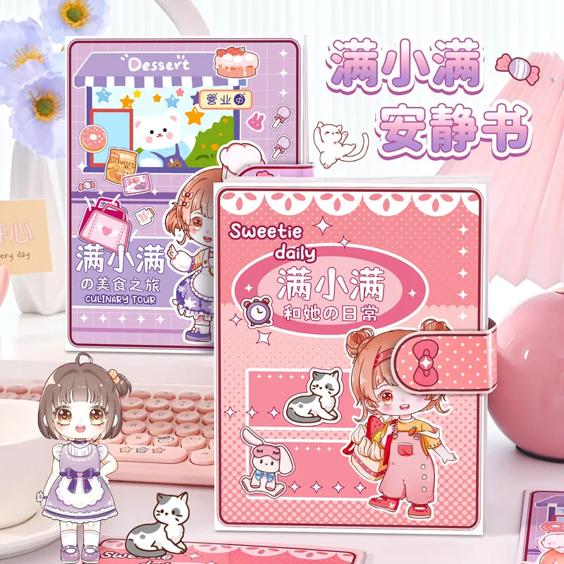 

Книга-игрушка Kawaii с анимированными персонажами для девочек: развивающая, ручной работы, из бумаги, для малышей