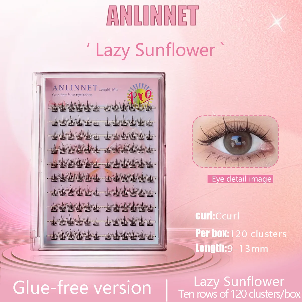 رموش ذات سعة كبيرة خالية من الغراء 10 صفوف 120 مجموعة خفيفة الوزن ومرنة وسهلة الاستخدام ولا حاجة للغراء #4