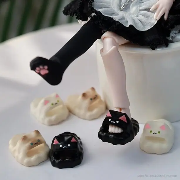 1/12 1/8 Cute Sweet Cat Shaped Slippers Footwear Compatible OB11 GSC BJD Doll Ready To Ship Kawaii Cute Sweet Lovely Cat Slipper