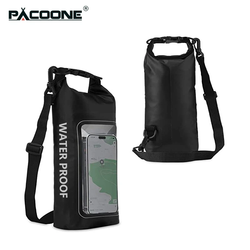 

PACOONE IPX6 Waterproof Phone Pouch 2L Large Capacity PVC Dry Bag Crossbody Sling Bag for Swimming Beach Outdoor Sports Kayaking