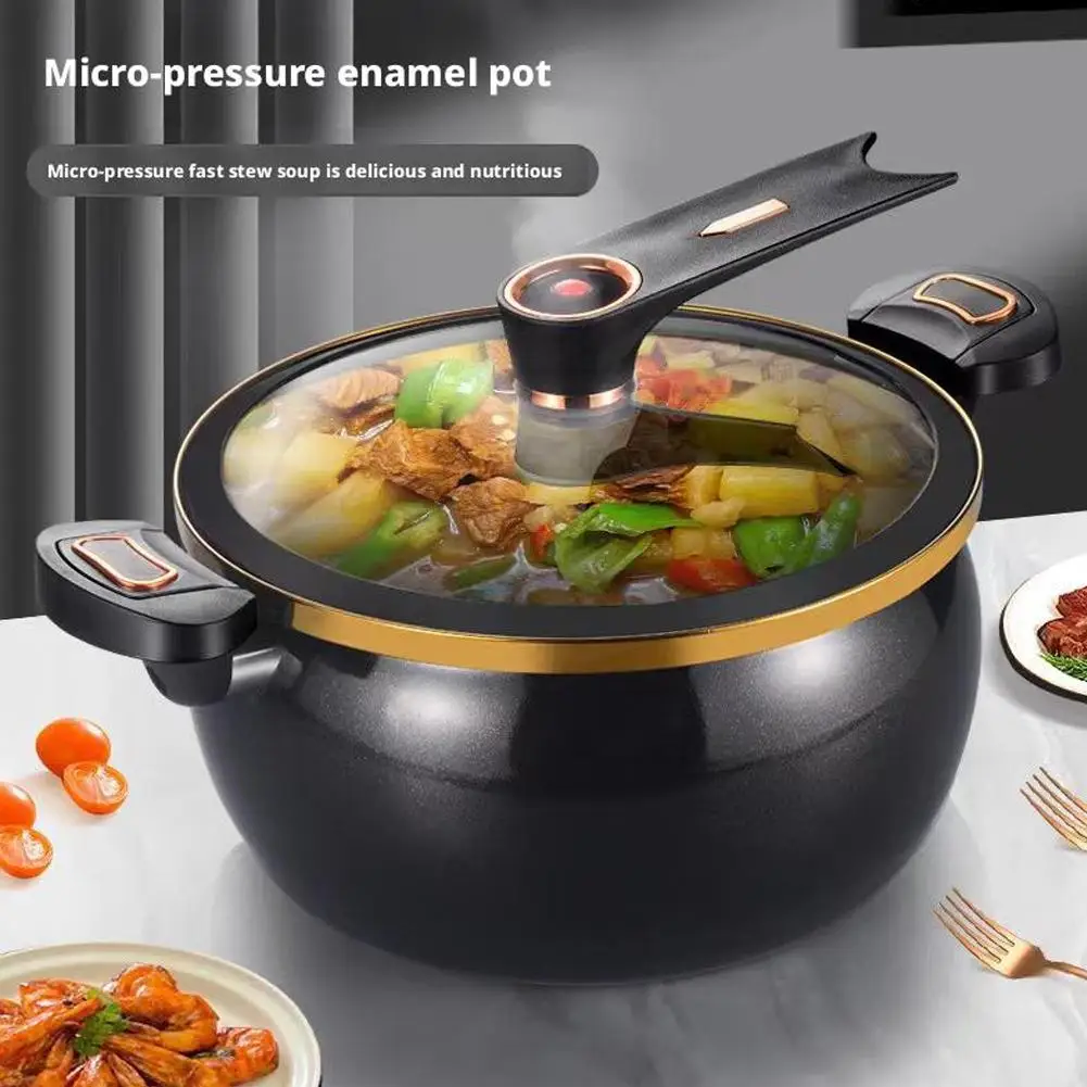 Olla de micropresión para el hogar, 8L, gran capacidad, 28cm, cocina multifuncional, olla de Gas, sopa de inducción antiadherente, Kitche P9Y7