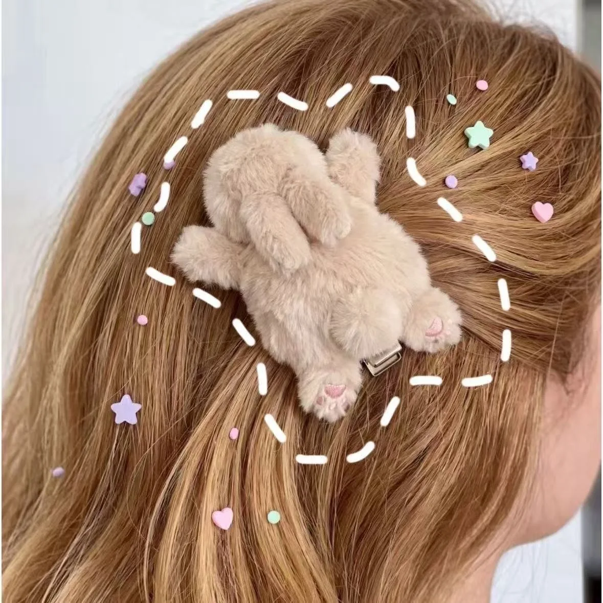 Hair Clips Skin Friendly Plush Lying Rabbit Duckbill Clips Lovely Girls Side Flyaways Taming Versatile Hair Accessories