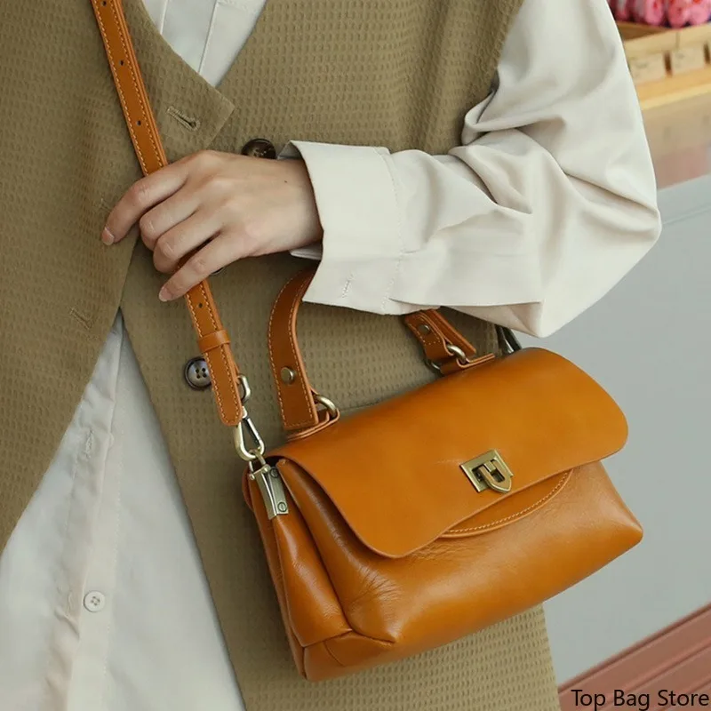 Minimalist Shoulder Bag for Women Soft Genuine Leather Convertible Adjustable Strap Luxury Handbag Fashion Portable