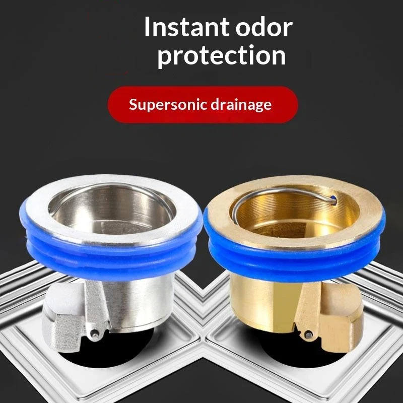Durable Brass Alloy Floor Drain Core Anti Odor Backflow Prevention Mold Proof For Bathroom Shower Kitchen Sink
