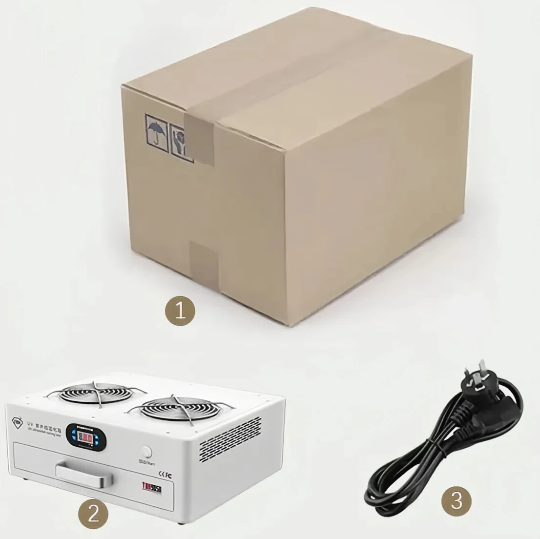 

Phone Repair UV Curing Chamber TBK 905A 365nm Quick-Dry Glue Curing for Screen Replacement & Component Fixing