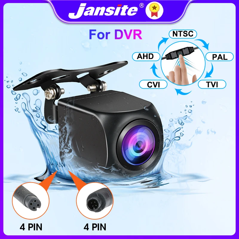 Jansite 1080P Rear View Camera Fisheye Lens For DVR Dash Night Vision Reverse Camera 4 Pin Button Control AHD NTSC PAL TVI CVI 