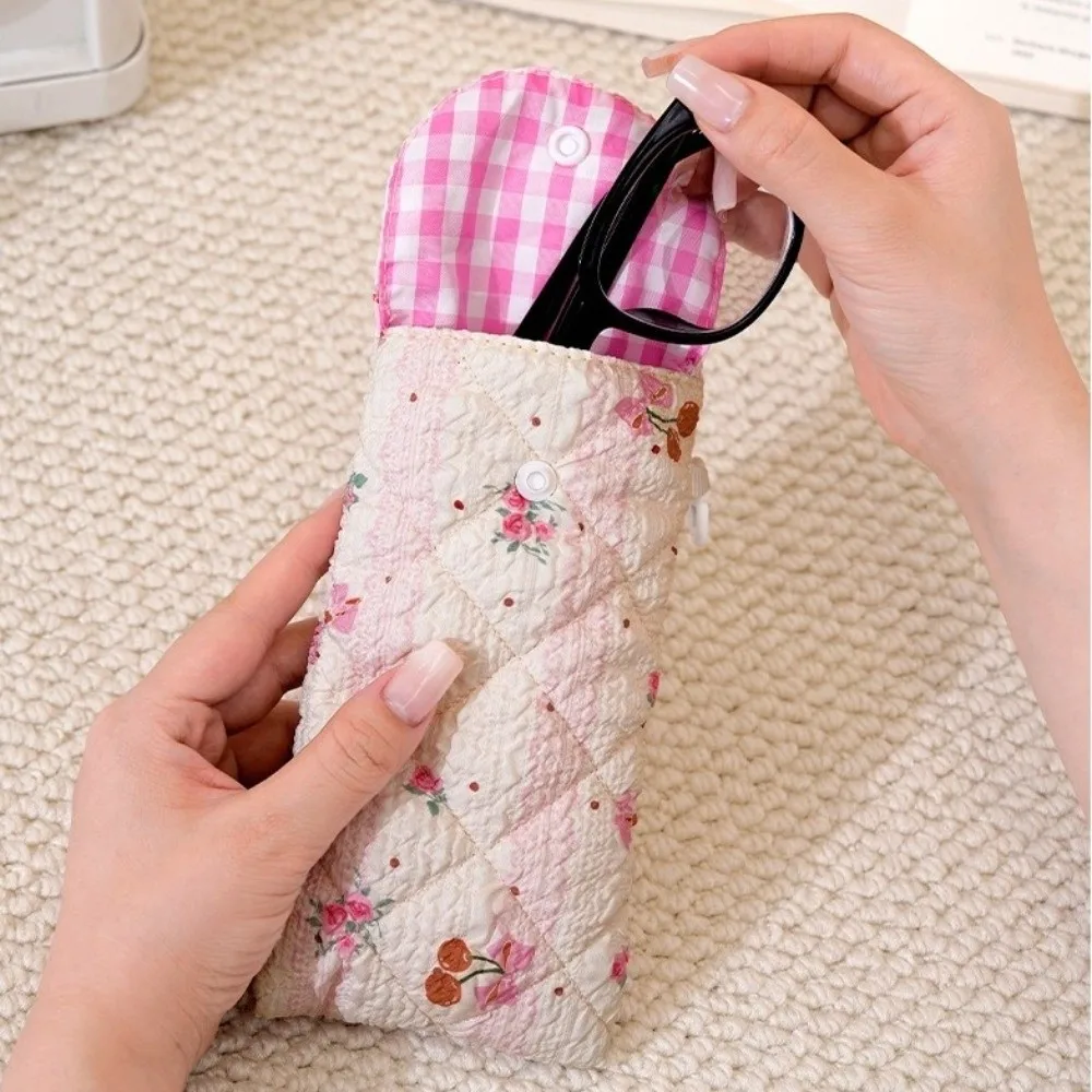 Bow-print Eyeglasses Storage Bag Crush Proof Anti Scratch Padded Glasses Case Portable Soft Travel Sunglasses Protective Cover