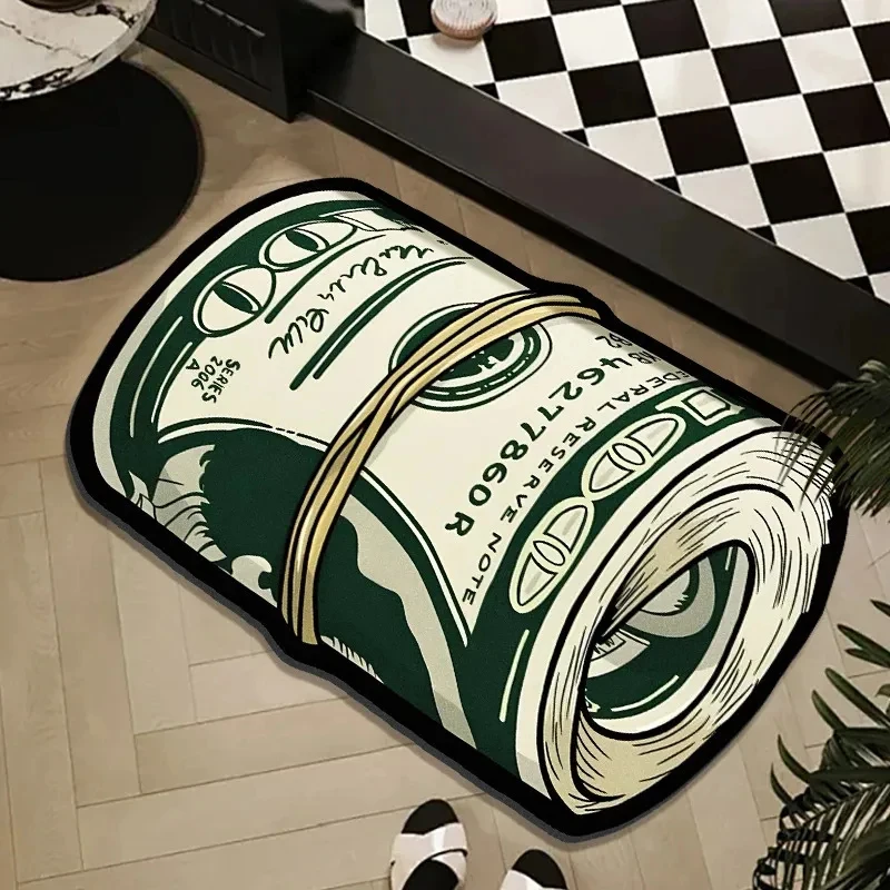 

Теплый мягкий нескользящий коврик VIKAMA с принтом долларов для прихожей, ванной комнаты, домашнего декора, придверный коврик